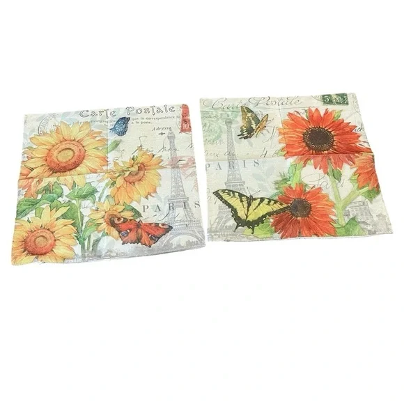 New! ULOVE LOVE YOURSELF 2Pack Sunflower Throw Butterfly Square Cushion Cover - Picture 3 of 5